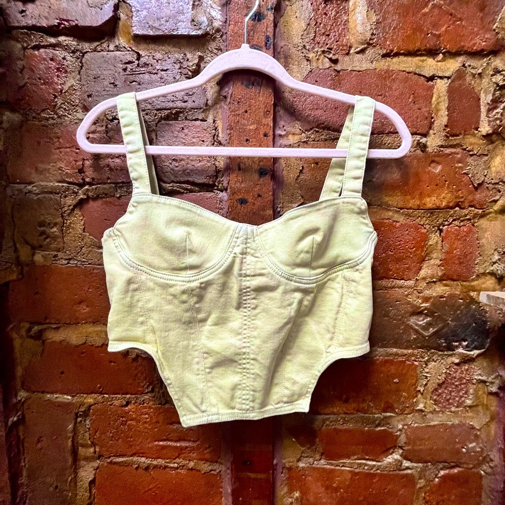 Zara sea foam green corset — part of co-off set